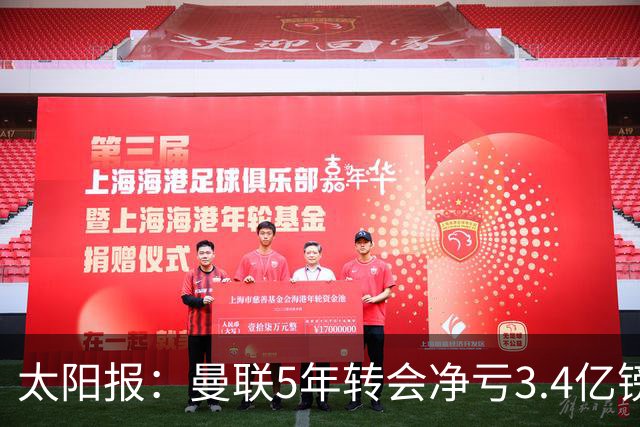 太阳报：曼联5年转会净亏3.4亿镑垫底欧洲